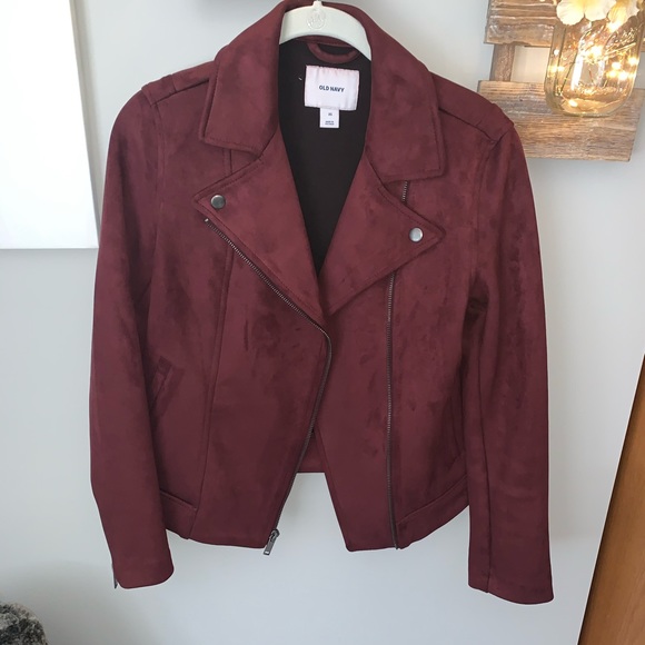 Old Navy Jackets & Blazers - Old Navy Faux Suede Maroon Jacket